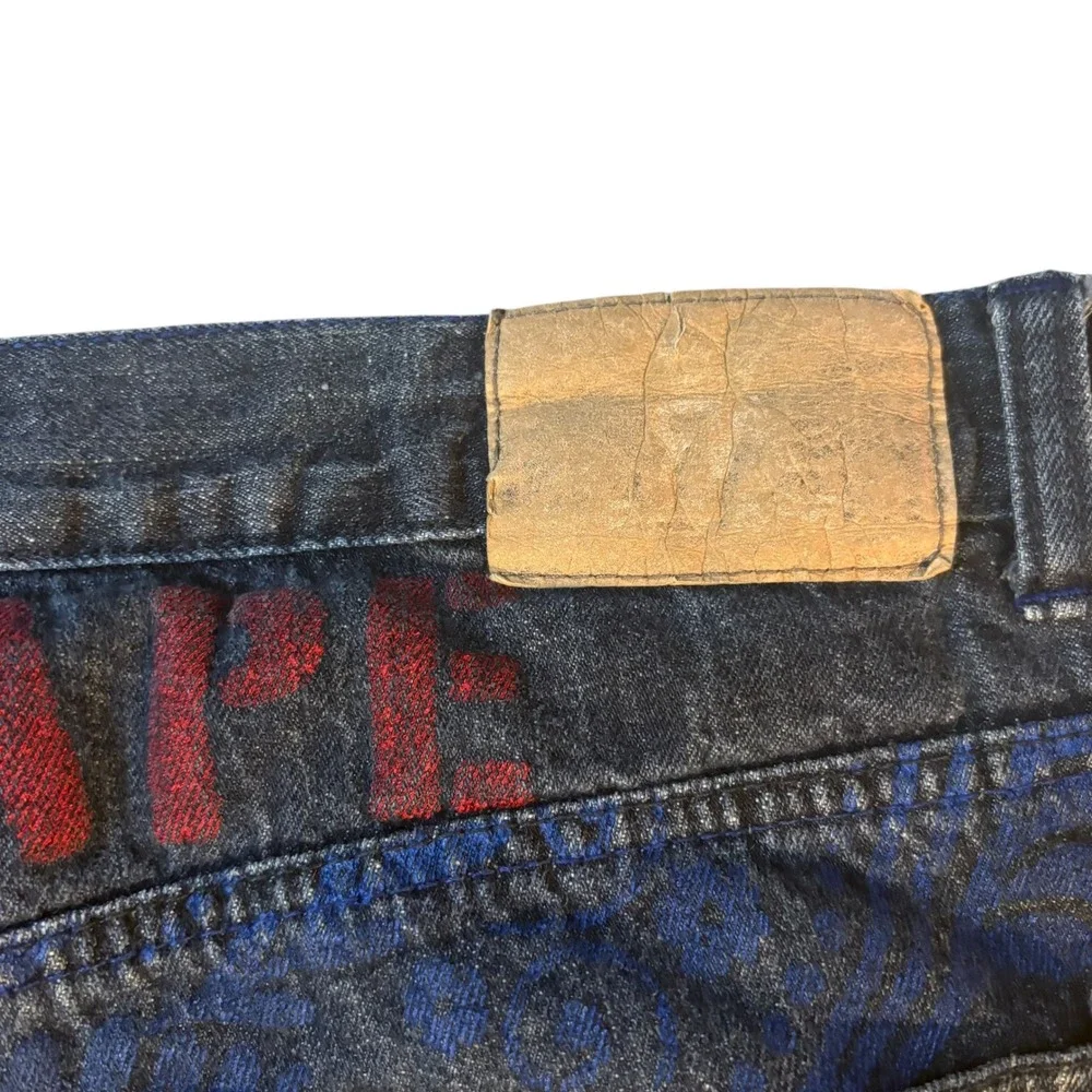 Red Ape Vintage Skater‎ Y2K Jeans. Size 40. EUC. Amazing designs on back.